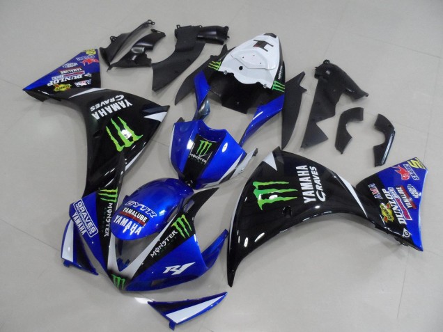 Discount 2009-2011 Blue Black Monster Yamaha YZF R1 Bike Fairings Canada