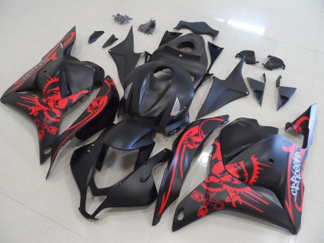 Discount 2009-2012 Matte Black with Red Skull Honda CBR600RR Motorcycle Fairings Kits Canada