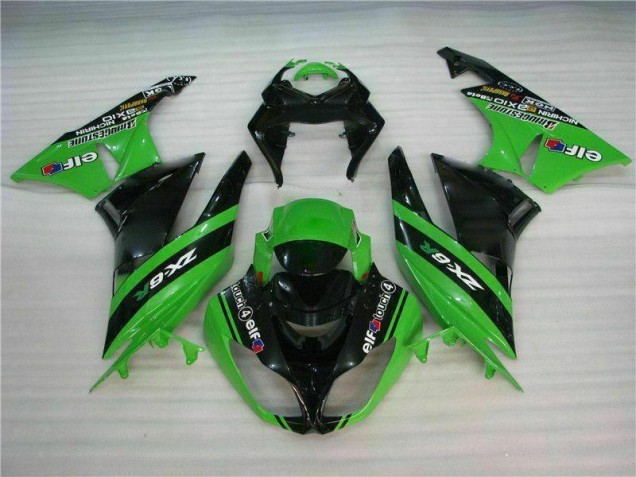 Discount 2009-2012 Black Green Kawasaki ZX6R Motorcycle Fairing Canada