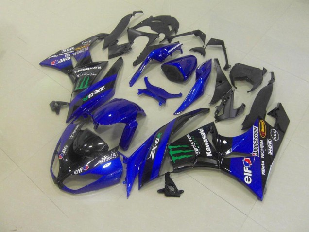 Discount 2009-2012 Blue Monster Kawasaki ZX6R Bike Fairing Kit Canada