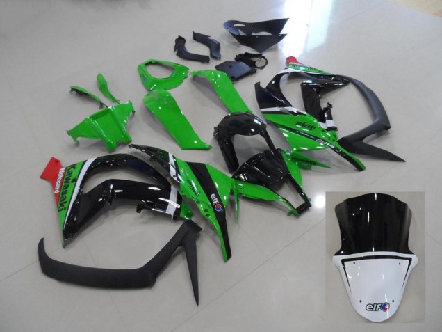 Discount 2011-2015 Green and Black Kawasaki ZX10R Motorcycle Fairings Kits Canada