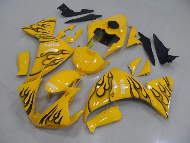 Discount 2012-2014 Yellow Black Flame Yamaha YZF R1 Motorcycle Fairings Canada