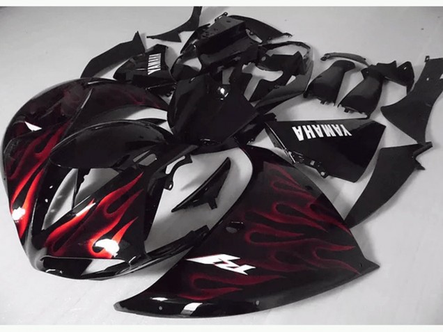 Discount 2012-2014 Red Black Flame Yamaha YZF R1 Motorcycle Fairing Kits Canada