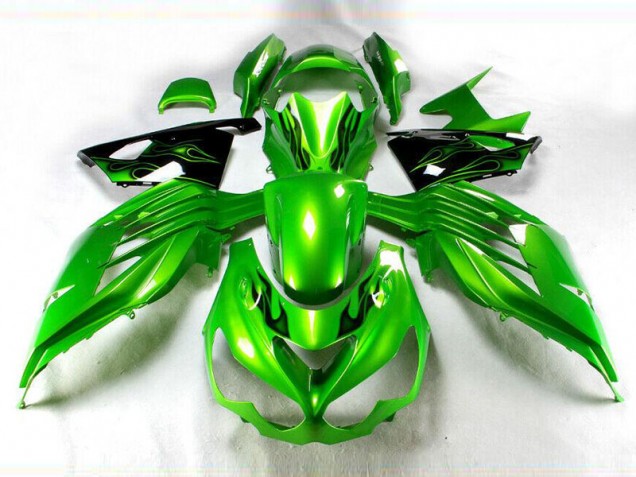 Discount 2012-2021 Green Black Kawasaki ZX14R ZZR1400 Motorcycle Fairings Kit Canada