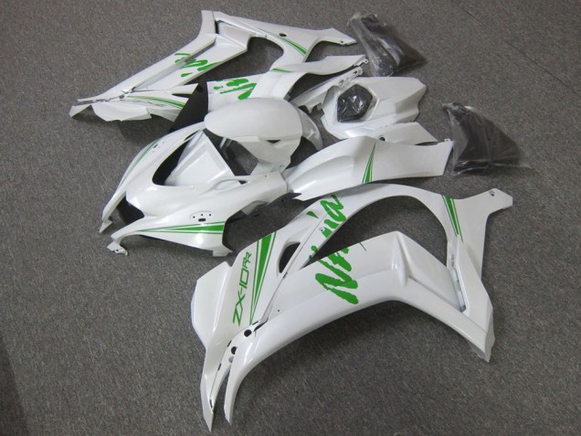 Discount 2016-2019 White Green Kawasaki ZX10R Motorcycle Fairing Canada