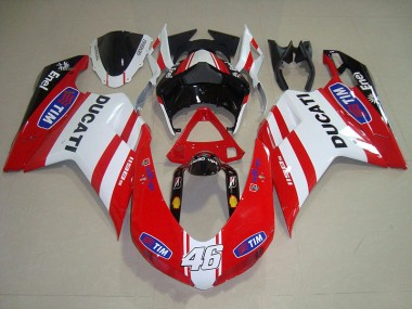 Discount 2007-2014 Red White Tim 46 Ducati 1098 Motorcycle Fairing Kit Canada