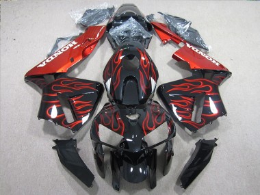 Discount 2005-2006 Black Red Flame Honda CBR600RR Motorcycle Fairings Kits Canada