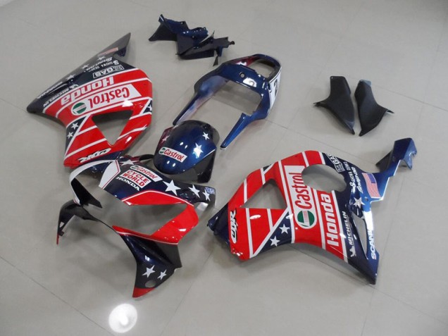 Discount 2002-2003 Blue Red Cycle World Castrol Honda CBR900RR 954 Motorcycle Fairing Kit Canada