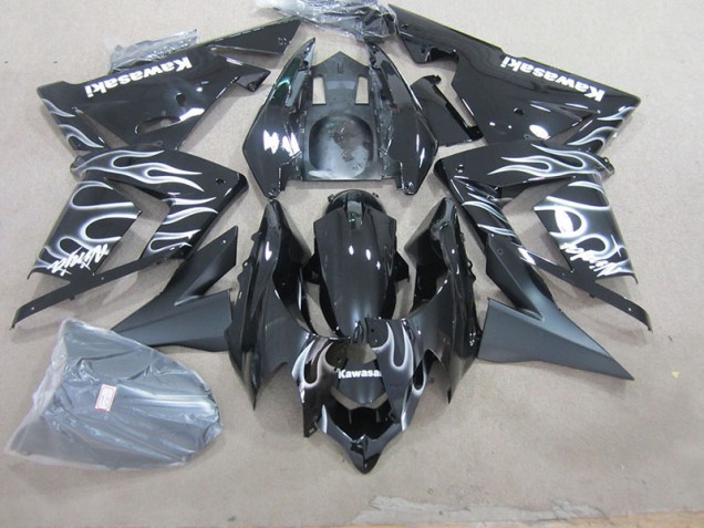 Discount 2003-2005 Black with White Flame Kawasaki ZX10R Motorcycle Fairing Canada