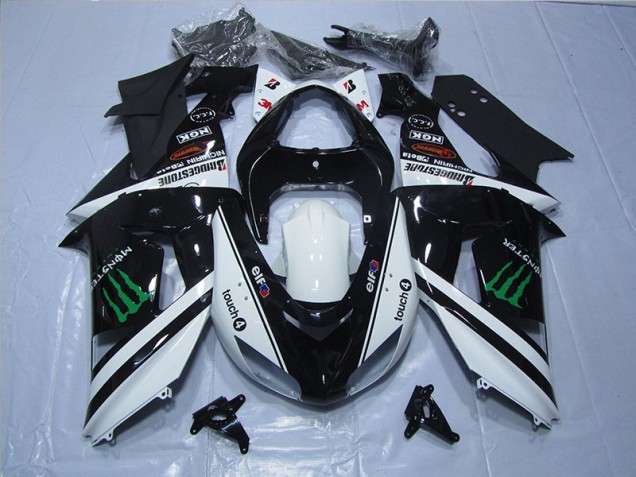 Discount 2006-2007 Black White Touch4 Monster Kawasaki ZX10R Motor Fairings Canada