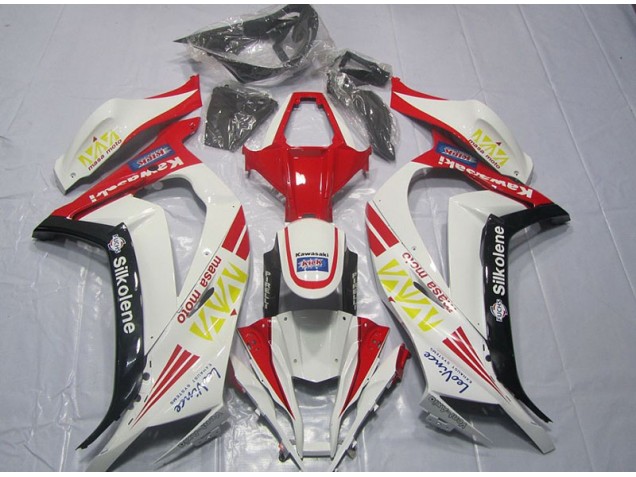 Discount 2011-2015 White Red Silkolene Kawasaki ZX10R Motorcycle Fairings Kit Canada