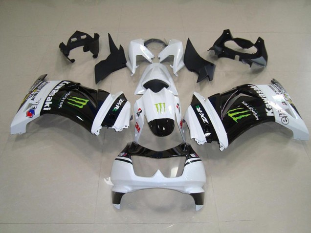 Discount 2008-2012 Black White Monster Kawasaki ZX250R Motorbike Fairing Canada