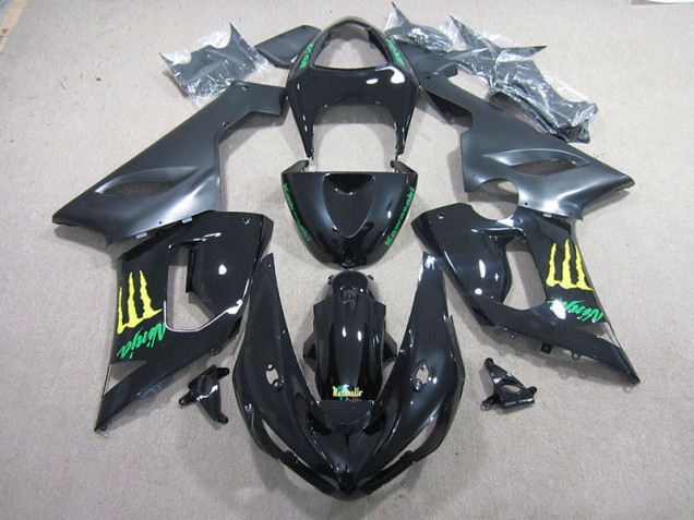 Discount 2005-2006 Black Green Ninja Kawasaki ZX6R Motorcycle Fairing Kits Canada