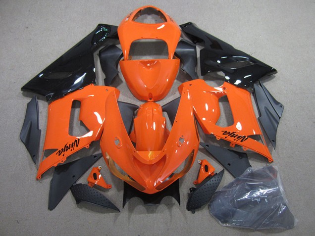 Discount 2005-2006 Orange Black Ninja Kawasaki ZX6R Bike Fairing Canada