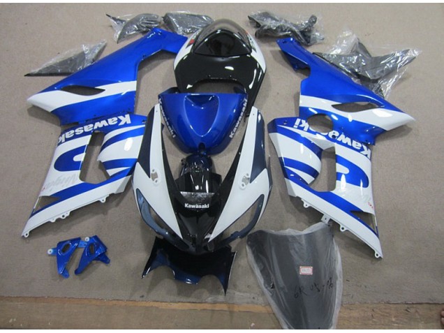 Discount 2005-2006 Blue White Kawasaki ZX6R Replacement Motorcycle Fairings Canada