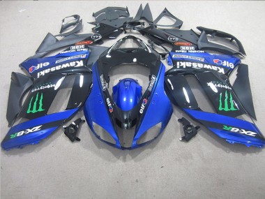 Discount 2007-2008 Black Blue Monster Kawasaki ZX6R Motorcycle Replacement Fairings Canada