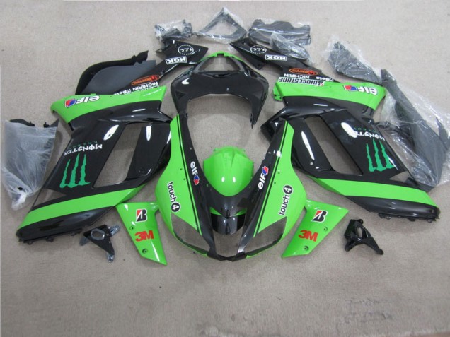 Discount 2007-2008 Green Black 3M Monster Kawasaki ZX6R Motorbike Fairing Canada