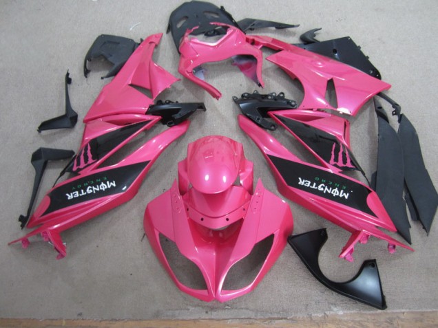 Discount 2009-2012 Pink Black Monster Kawasaki ZX6R Motor Fairings Canada