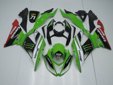 Discount 2013-2018 Black Green White Monster Kawasaki ZX6R Bike Fairings Canada