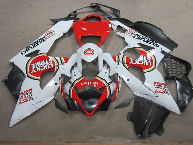 Discount 2005-2006 White Lucky Strike Red Motul Suzuki GSXR1000 Motorcycle Fairings Canada