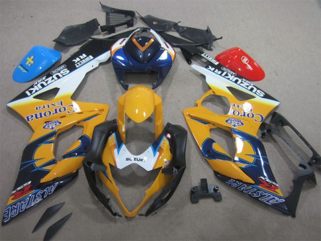 Discount 2005-2006 Yellow Blue Corona Extra Suzuki GSXR1000 Moto Fairings Canada