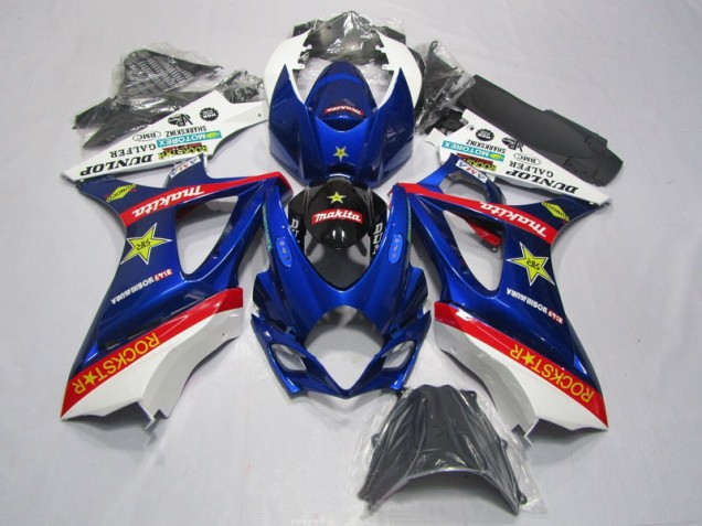 Discount 2007-2008 Blue Red Rockstar Suzuki GSXR1000 Motorbike Fairing Kits Canada