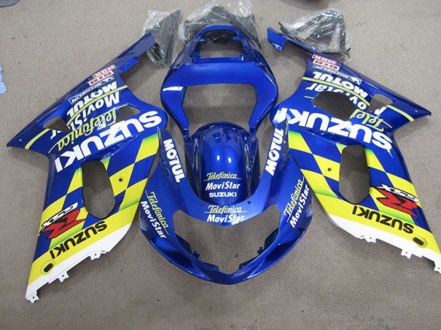 Discount 2001-2003 Blue Yellow Telefumia Movistar Suzuki GSXR600 Motor Bike Fairings Canada