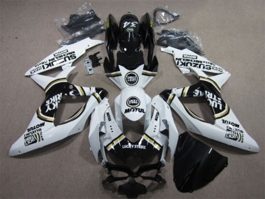 Discount 2008-2010 White Lucky Strike Black Motul Suzuki GSXR600 Motorbike Fairings Canada