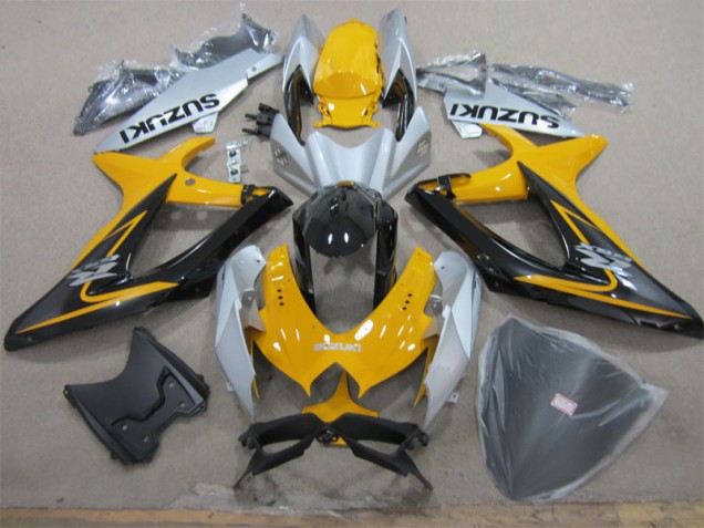 Discount 2008-2010 Yellow White Black Suzuki GSXR600 Motorcycle Fairing Kits Canada