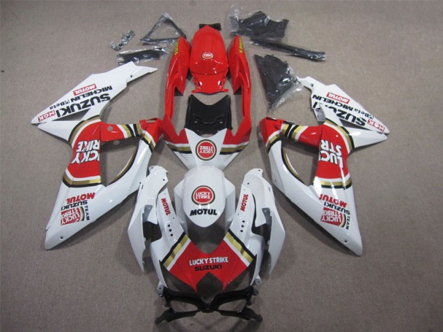 Discount 2008-2010 White Lucky Strike Red Motul Suzuki GSXR600 Motorbike Fairing Canada