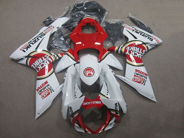 Discount 2011-2024 White Lucky Strike Red Motul Suzuki GSXR600 Motorcycle Fairings Kits Canada