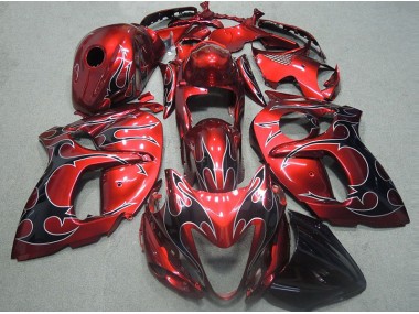 Discount 1996-2007 Red with Black Flame Suzuki GSXR1300 Hayabusa Motorcycle Fairings Kits Canada