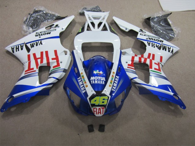 Discount 1998-1999 Blue White Motul Fiat 46 Yamaha YZF R1 Bike Fairing Kit Canada