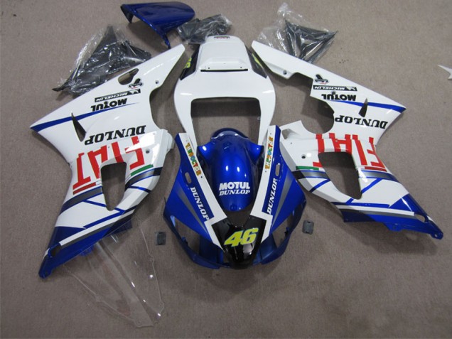 Discount 1998-1999 Blue White Motul Dunlop 46 Yamaha YZF R1 Motorbike Fairing Kits Canada