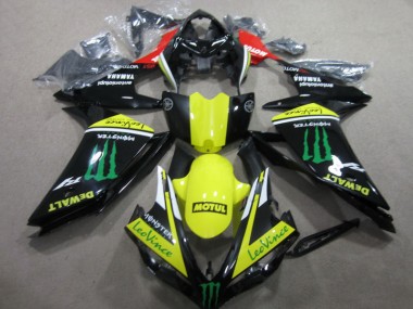 Discount 2007-2008 Black Yellow Motul Leovince Yamaha YZF R1 Motorcycle Fairings Kit Canada