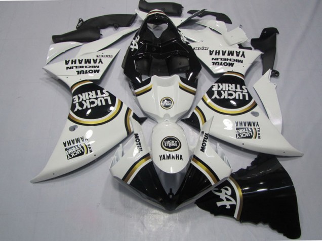 Discount 2009-2011 Black White Lucky Strike Yamaha YZF R1 Motorcycle Fairings Kits Canada