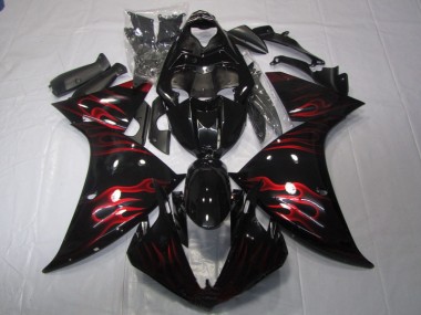 Discount 2009-2011 Black Red Flame Yamaha YZF R1 Motor Fairings Canada