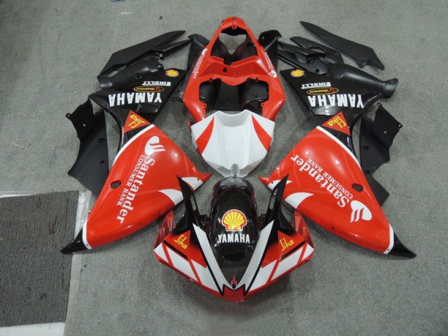 Discount 2009-2011 Black White Santander Red Yamaha YZF R1 Motorcycle Fairing Kits Canada