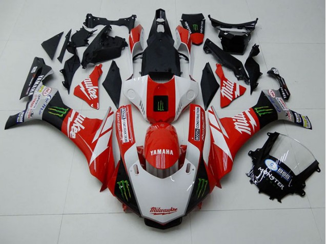 Discount 2015-2019 Red White Monster Yamaha YZF R1 Moto Fairings Canada