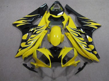 Discount 2006-2007 Yellow Black Flame Yamaha YZF R6 Motorbike Fairing Kits Canada